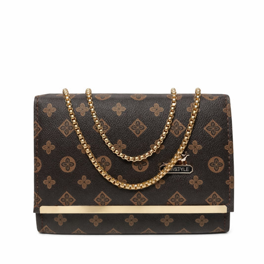 Signature Style Chain Clutch Wallet