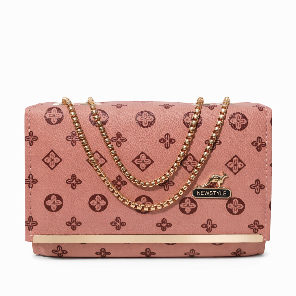 Signature Style Chain Clutch Wallet