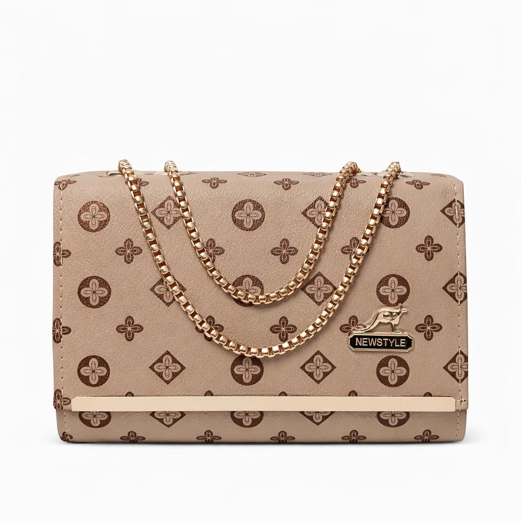 Signature Style Chain Clutch Wallet