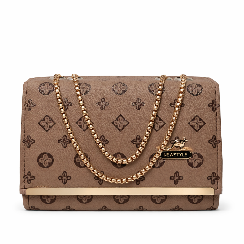 Signature Style Chain Clutch Wallet